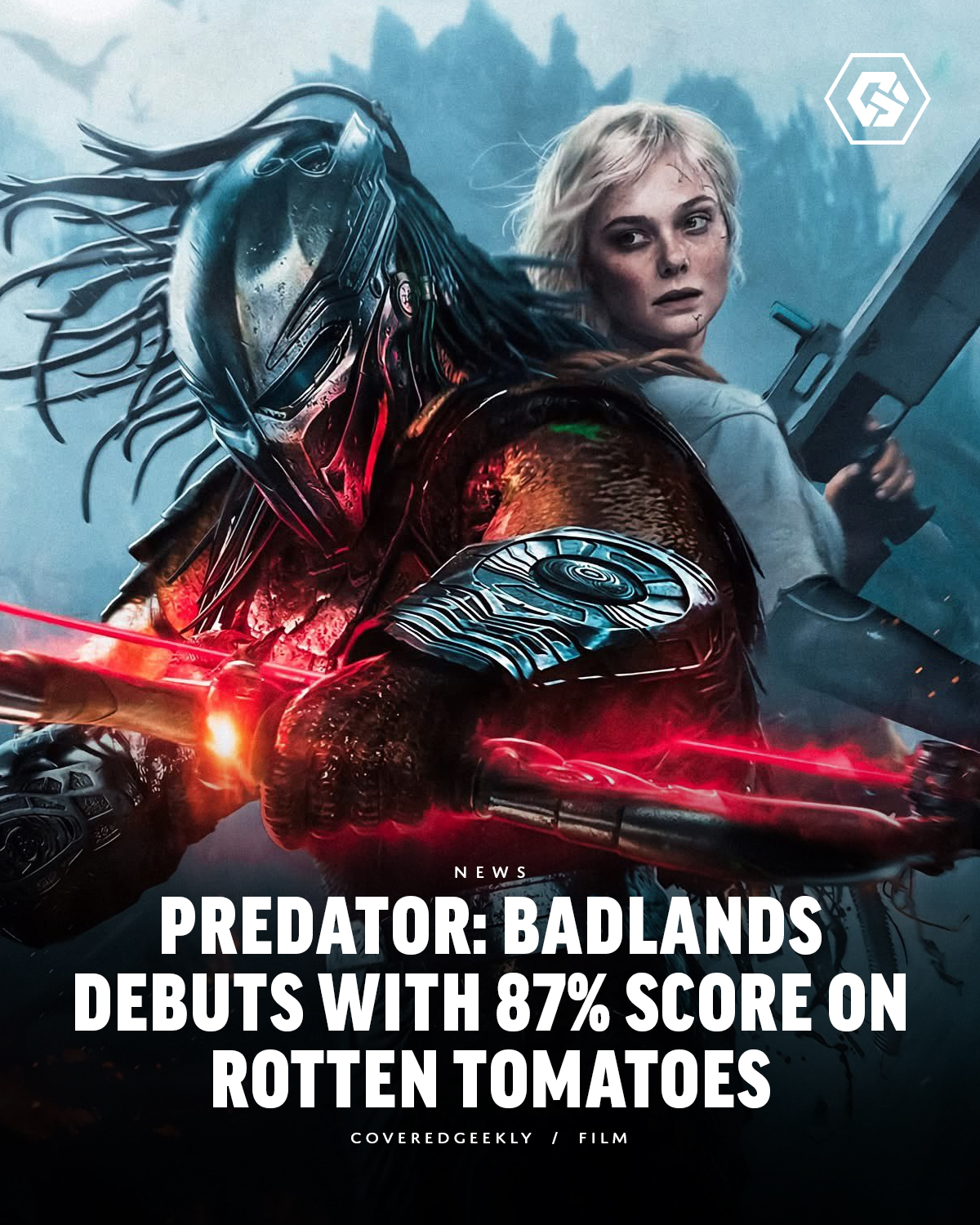 CoveredGeekly - Predator: Badlands, starring Elle Fanning, Elle Fanning ...