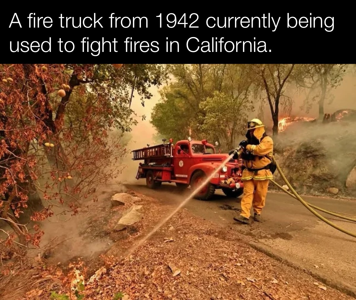 Historyinmemes - A fire truck from 1942 currently being... | Facebook