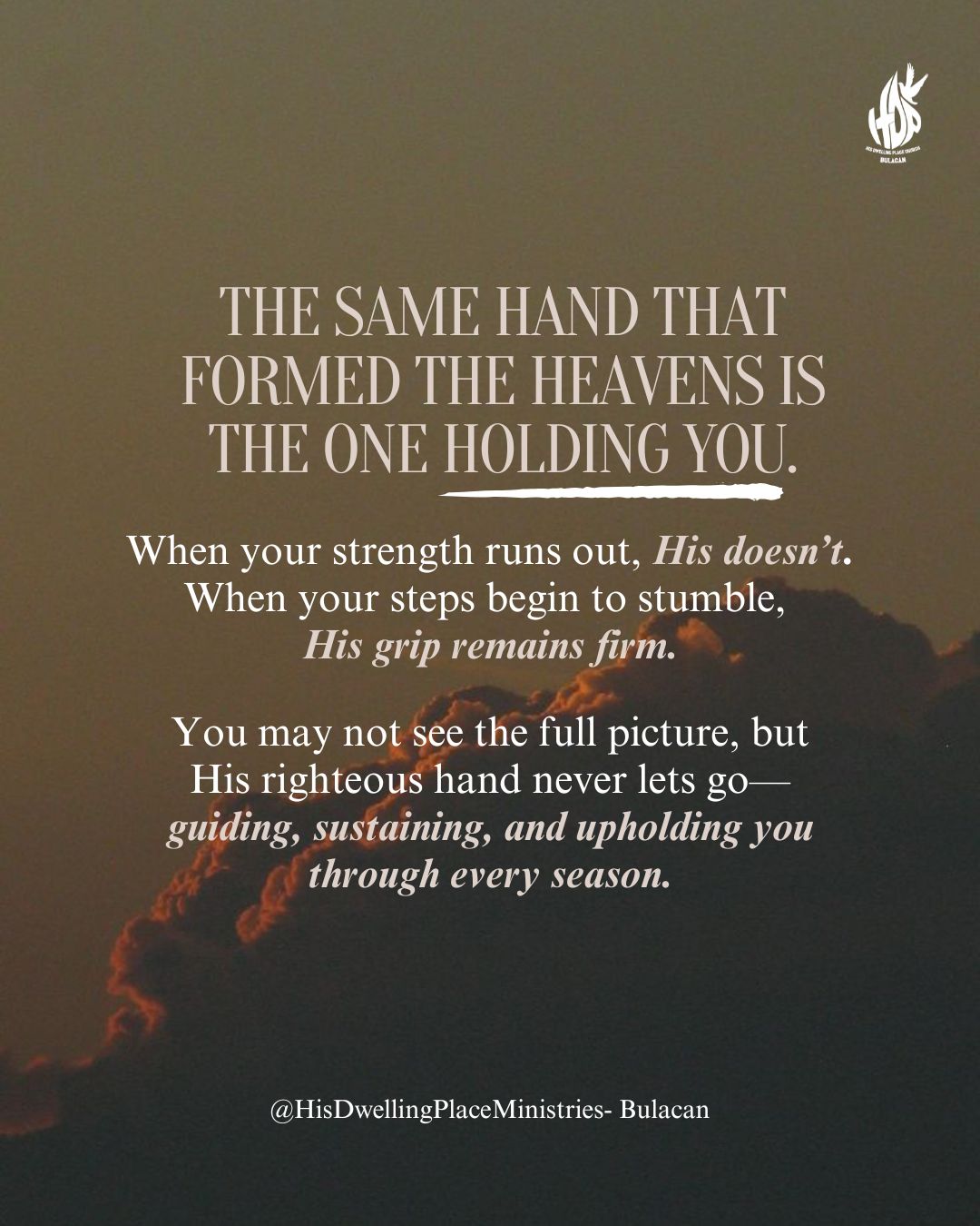 His - GOD’S PROMISE TO UPHOLD YOU WITH HIS RIGHTEOUS HAND When we build ...