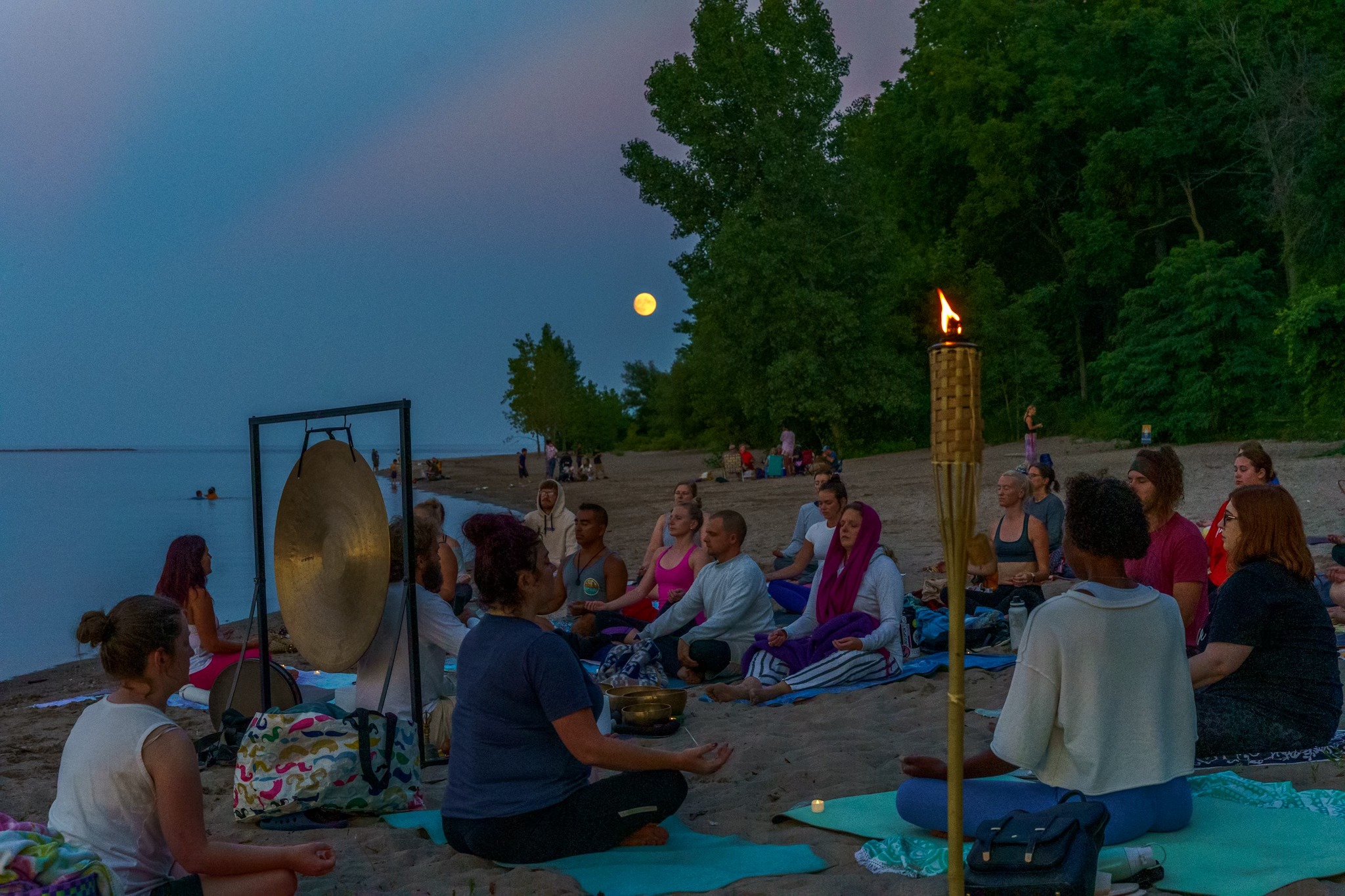 Full Moon Yoga + Sound Bath on the Bay View Park Beach!