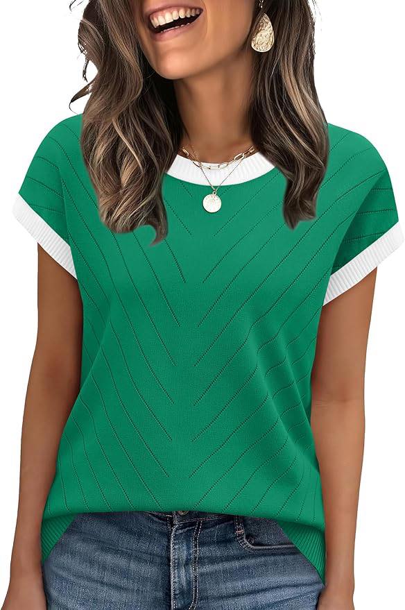 Cap Sleeve Pleated Crewneck T Shirts 30-50off!! 10-30%coupon+20