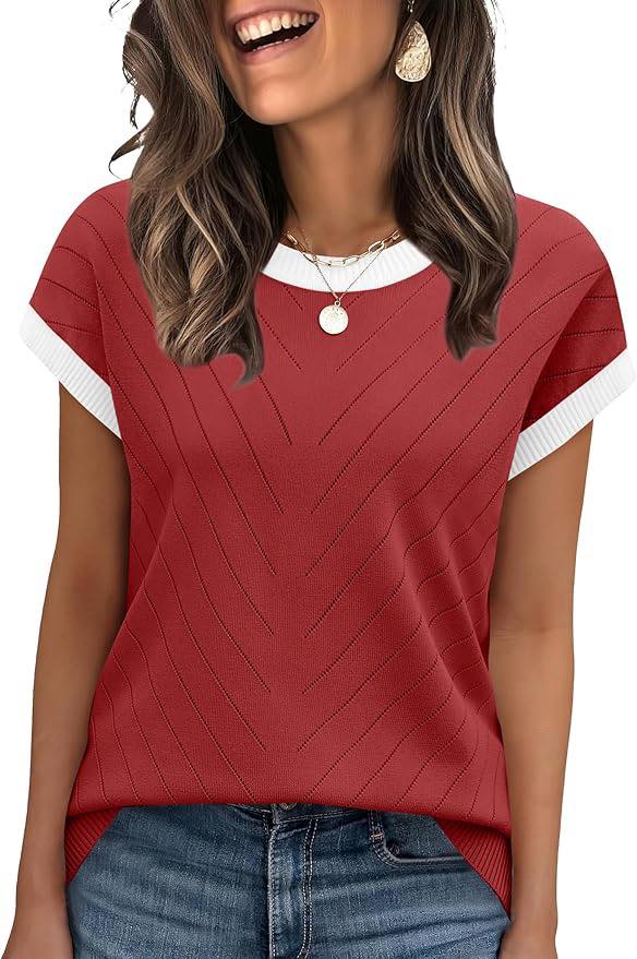 Cap Sleeve Pleated Crewneck T Shirts 30-50off!! 10-30%coupon+20