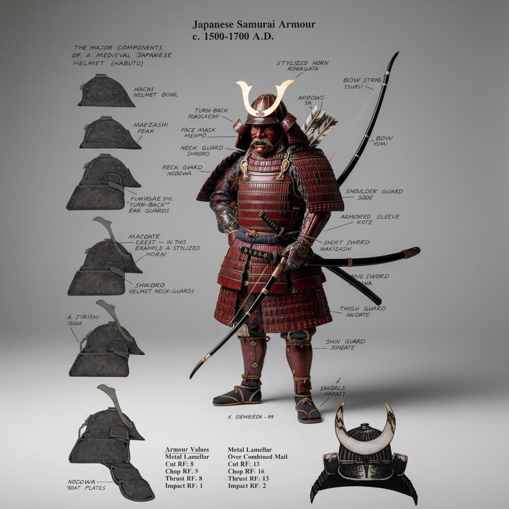 武具 Traditional Samurai Armor and Helmet 武具 Traditional Samurai Armor and Helmet Japanese Muromachi Era
