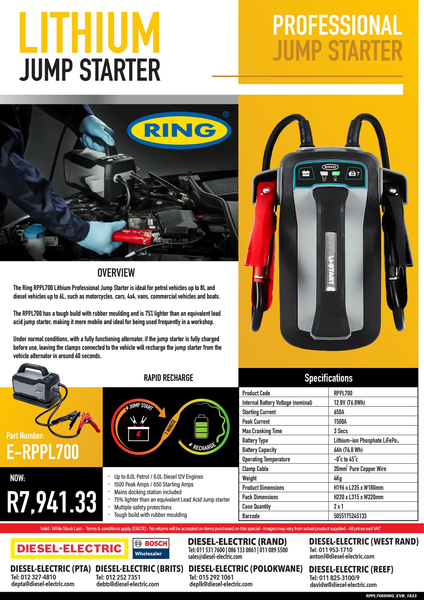 Diesel-Electric - RING - Lithium Jump Starter ...