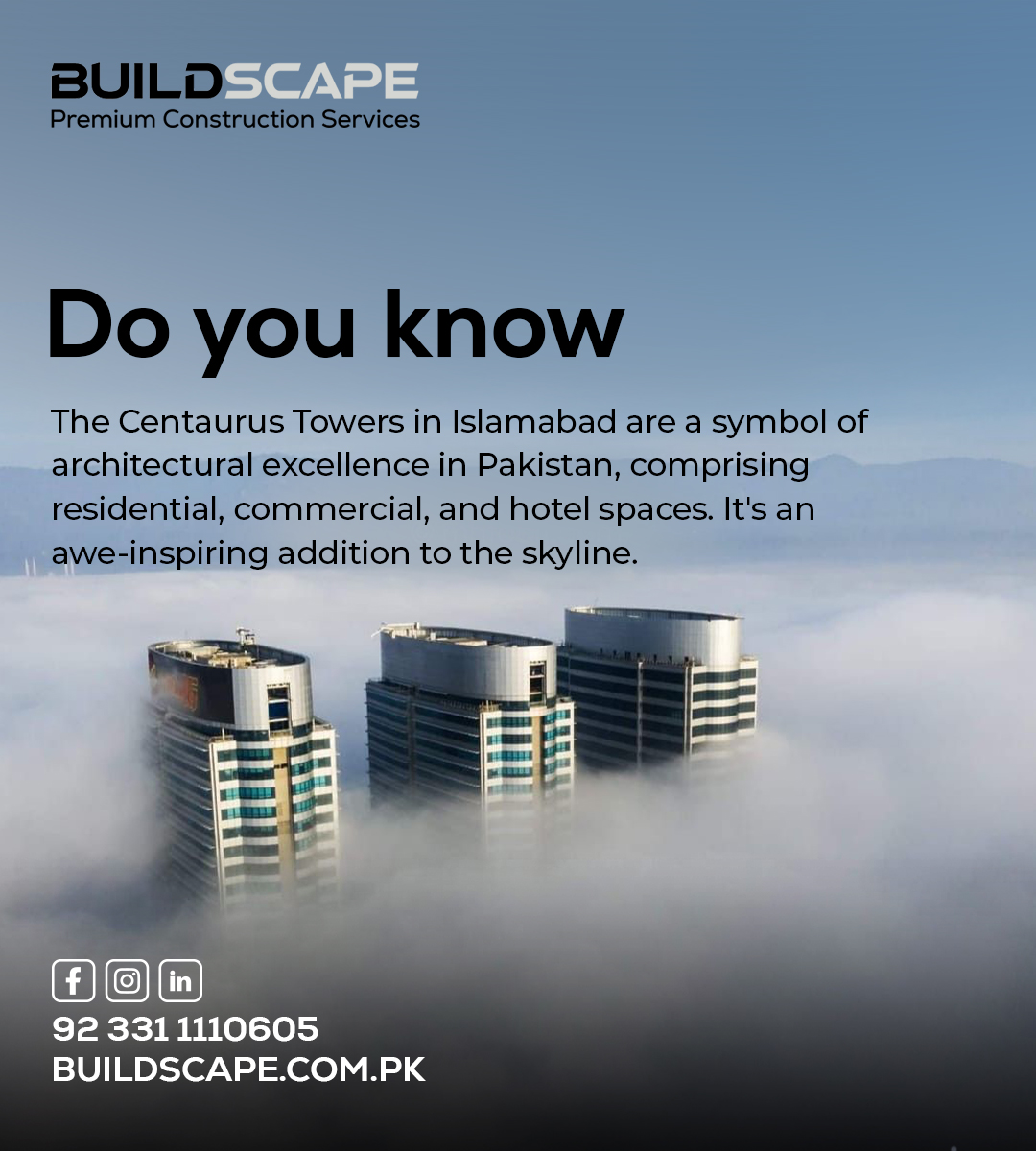 Buildscape - The Centaurus Towers in Islamabad are a...