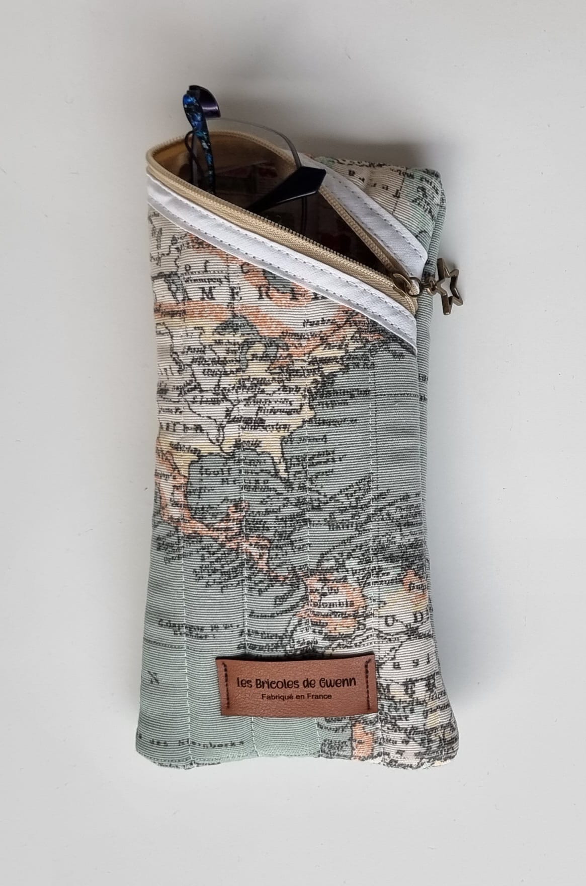 Newellsail 3 Pièces Étuis à Lunettes Rigides En Denim - Protection Portable Avec Fermeture Éclair