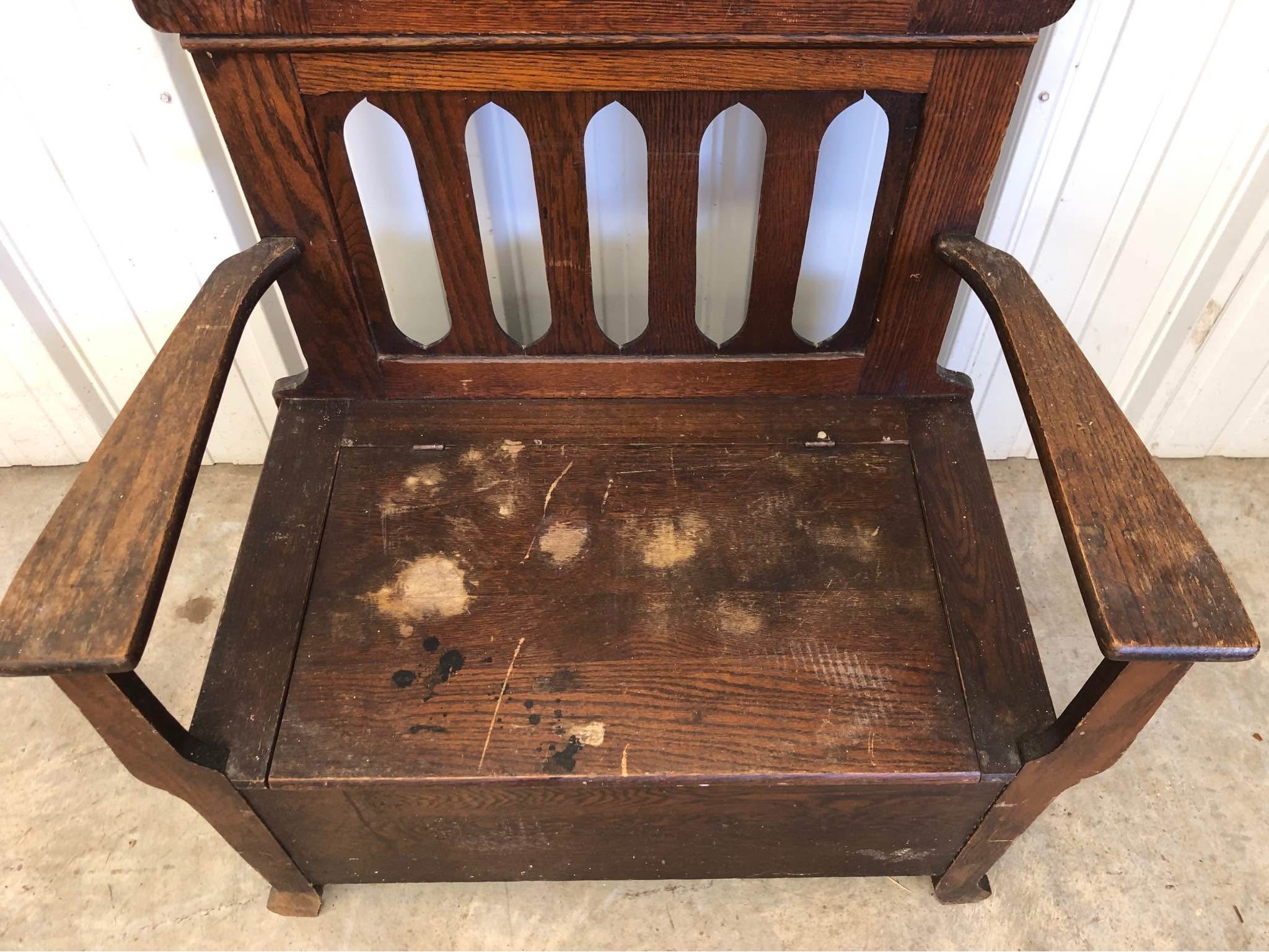 Antique oak hall tree - Hall Trees & Coat Racks - Rustburg, Virginia ...
