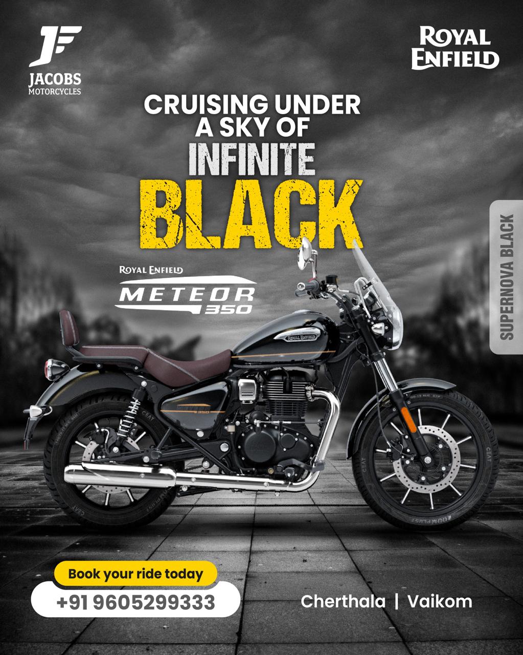 Jacobs - Introducing the Royal Enfield Meteor 350 – Supernova Black. A ...
