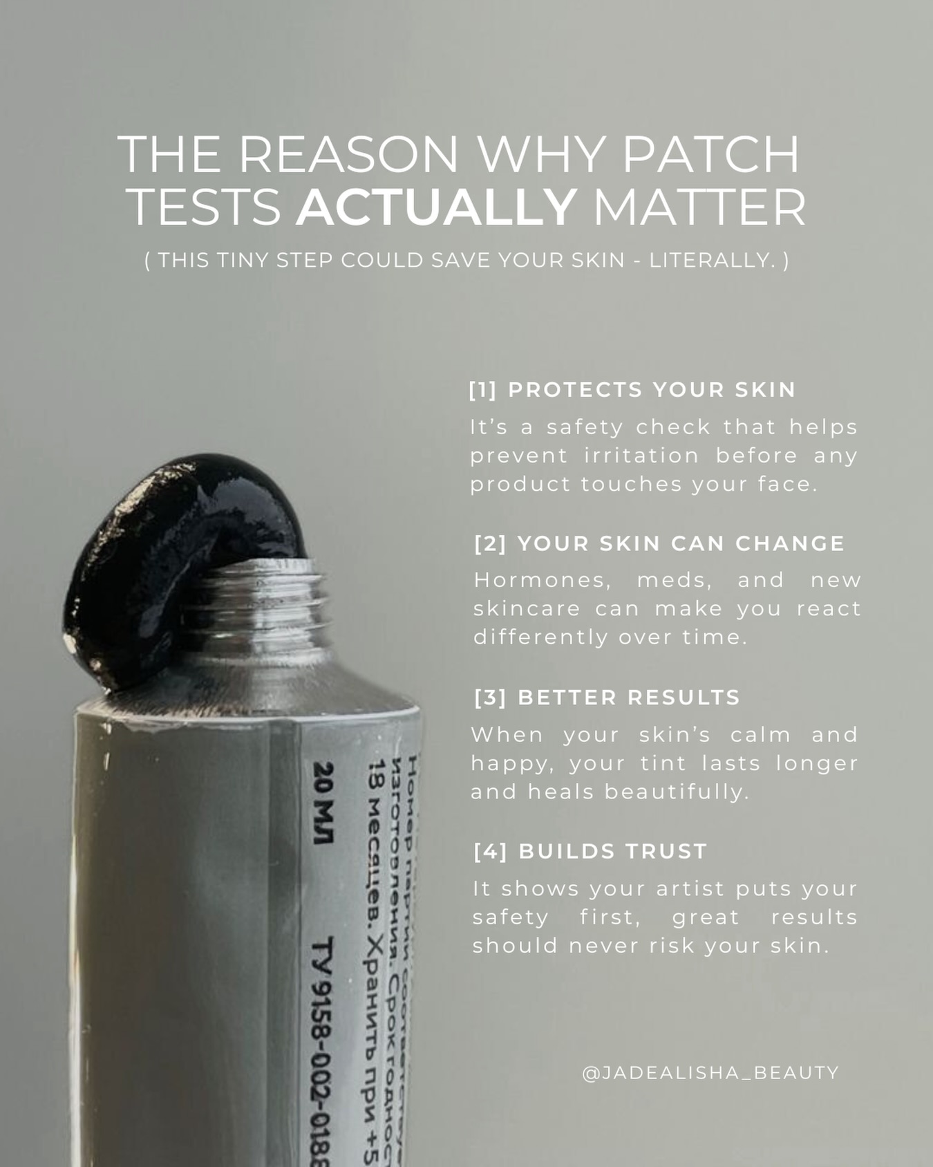 Jade - Let’s talk patch tests 👀 It’s not just a “tick box” thing, it’s ...