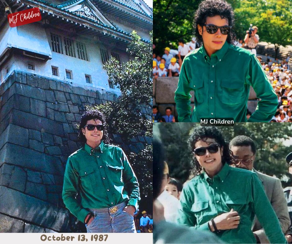 Michael Jackson visits Osaka Castle during Bad World Tour