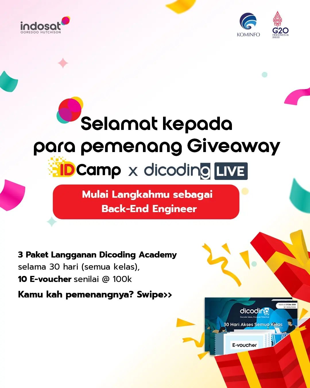 Selamat para pemenang... - IDCamp Indosat Ooredoo Hutchison