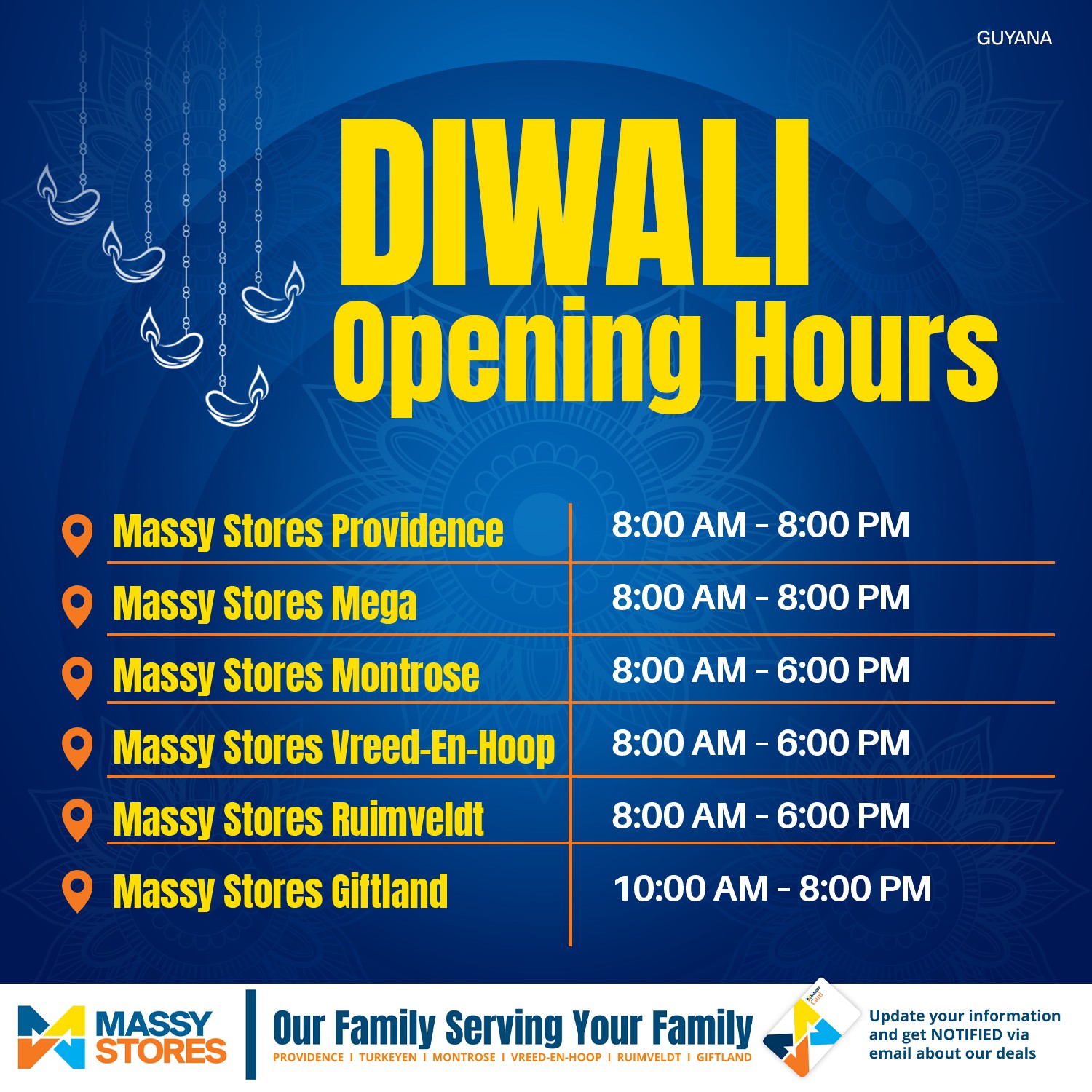 🌟 Diwali is near! 🪔 We’re open and... - Massy Stores Guyana | Facebook