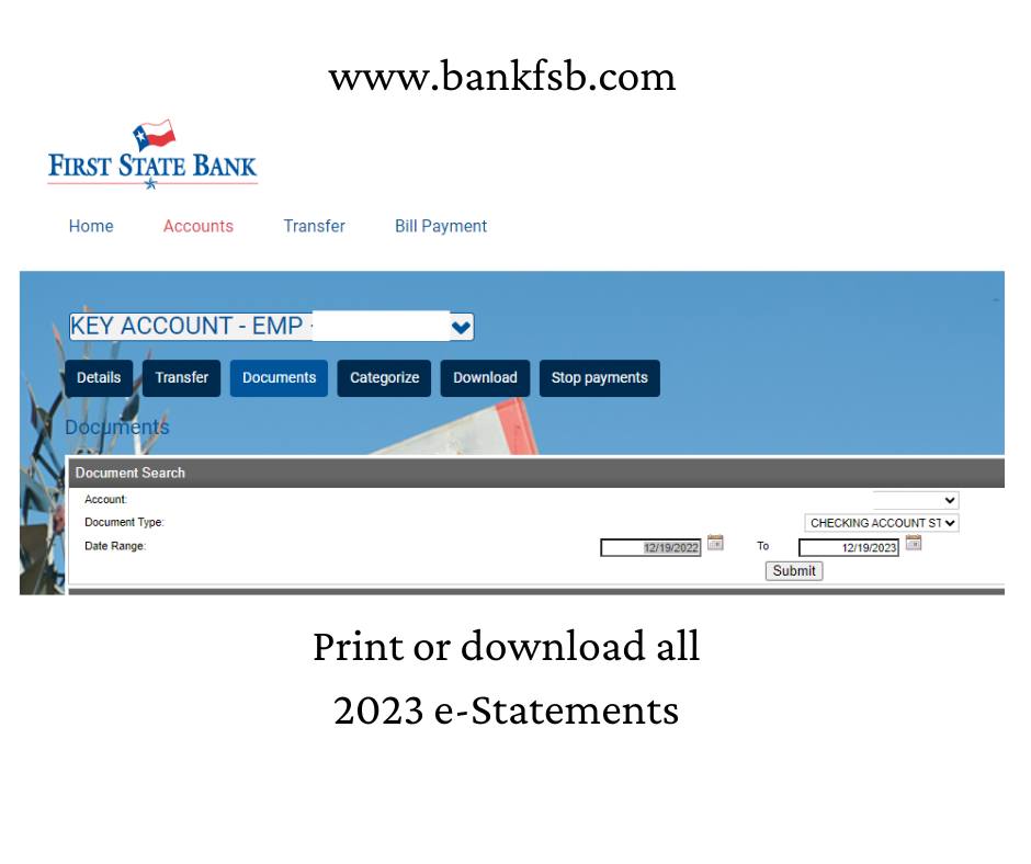 It's nearly time to download or print... - First State Bank
