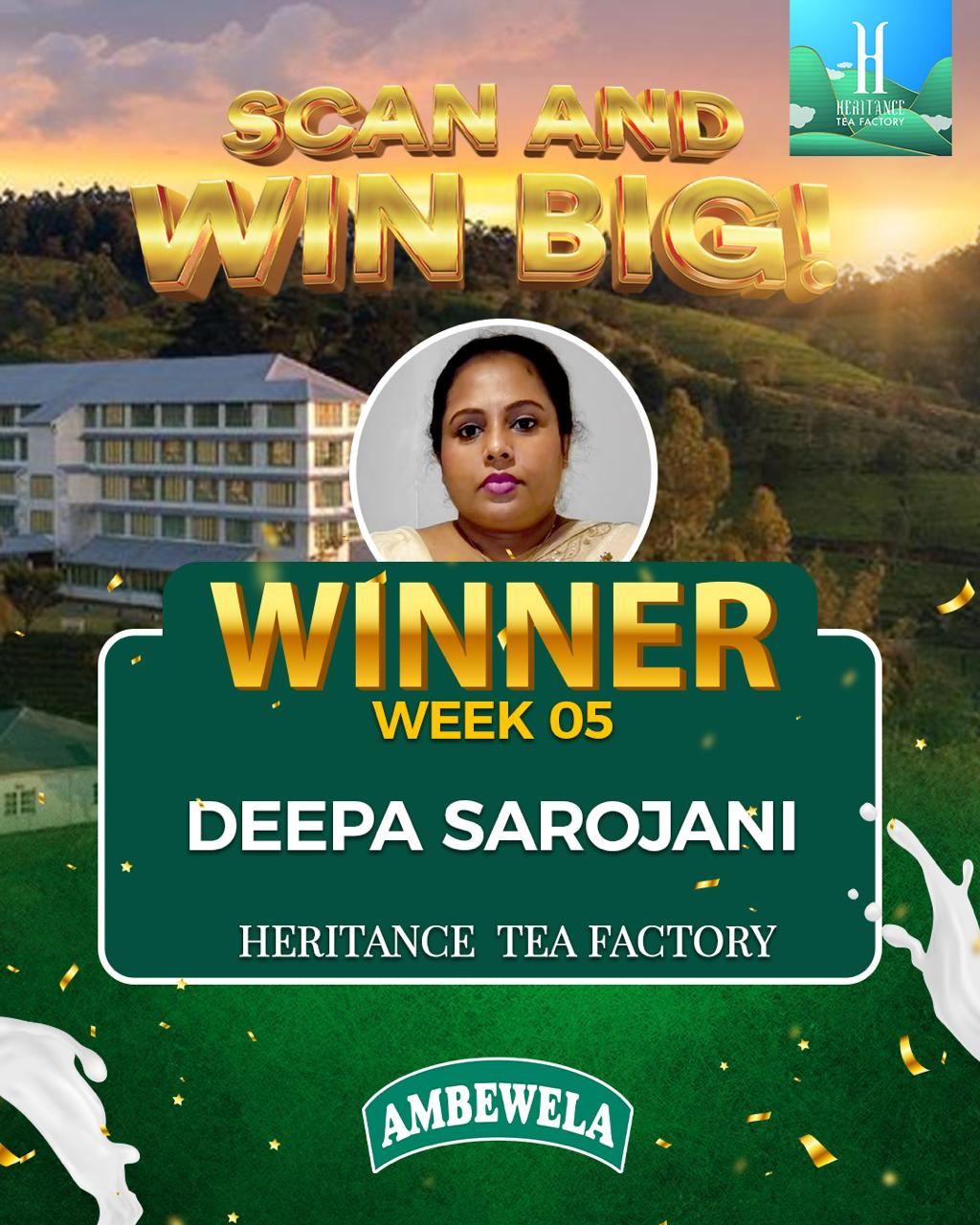 Ambewela - 🎉 Huge congratulations to Deepa Sarojani, our fifth lucky ...