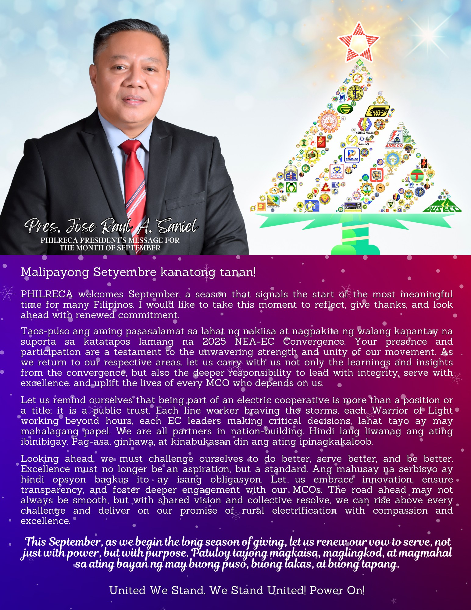 Philippine - MESSAGE FOR SEPTEMBER 2025 MR. JOSE RAUL A. SANIEL ...