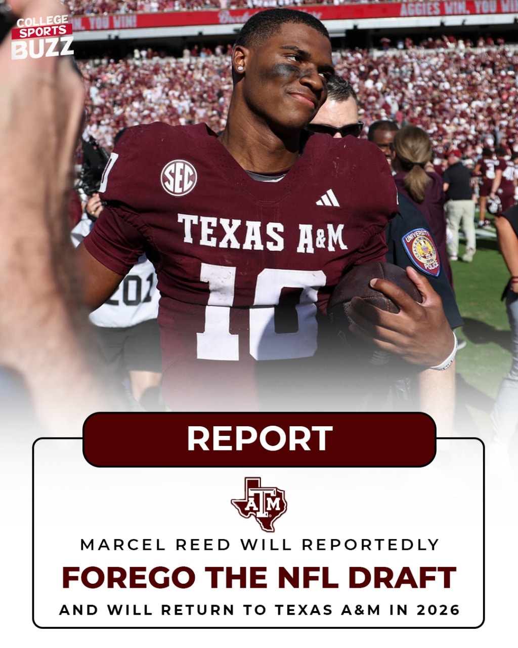 Texas A&M QB Marcel Reed has... - College Sports Buzz | Facebook