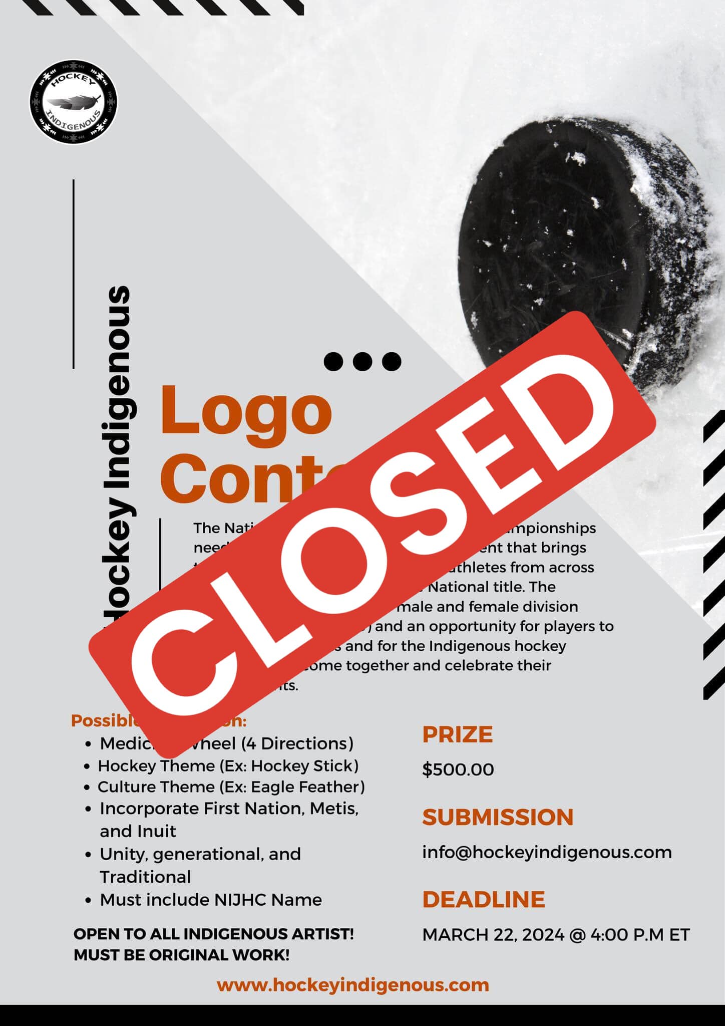 Hockey - 📣 CALLING ALL INDIGENOUS ARTIST 🪶 UPDATE: Contest is now ...