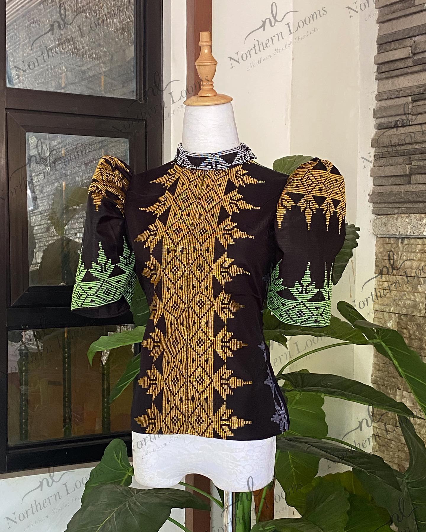Northernlooms - Customized Inaul weave Filipiniana Top for...