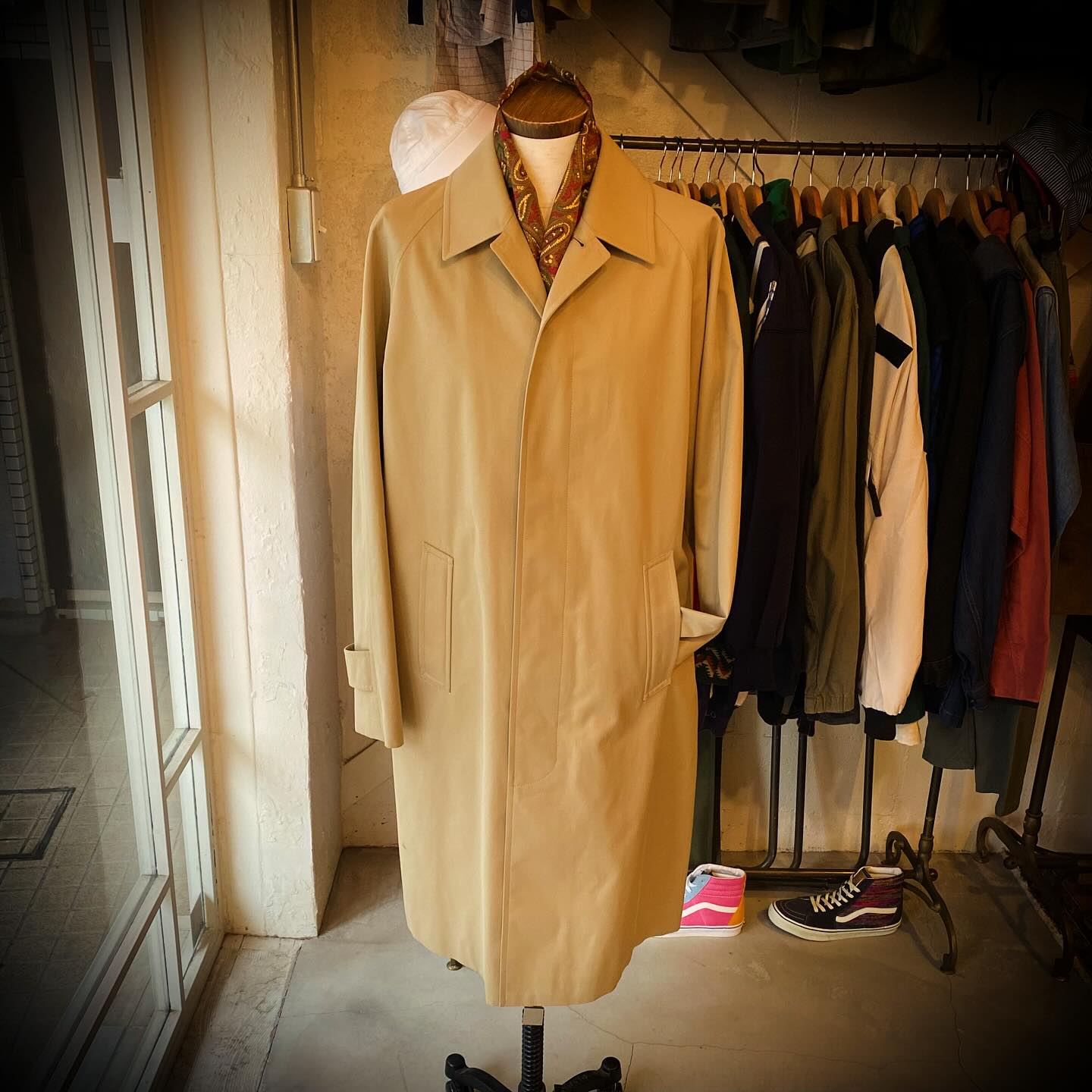 New Balmachan Coat D.C.WHITE Cotton 100% Size 48(M), 50(L) Made in 