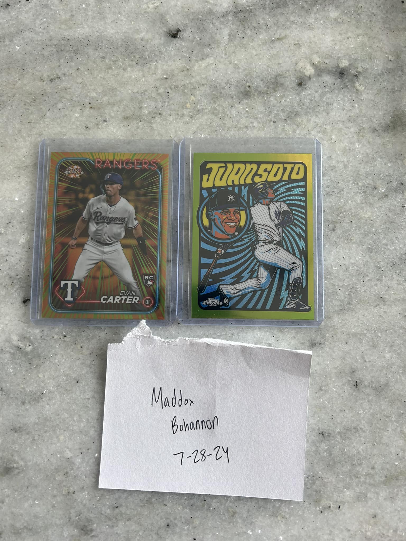 Evan Carter 2024 Topps Chrome 1/1 card found