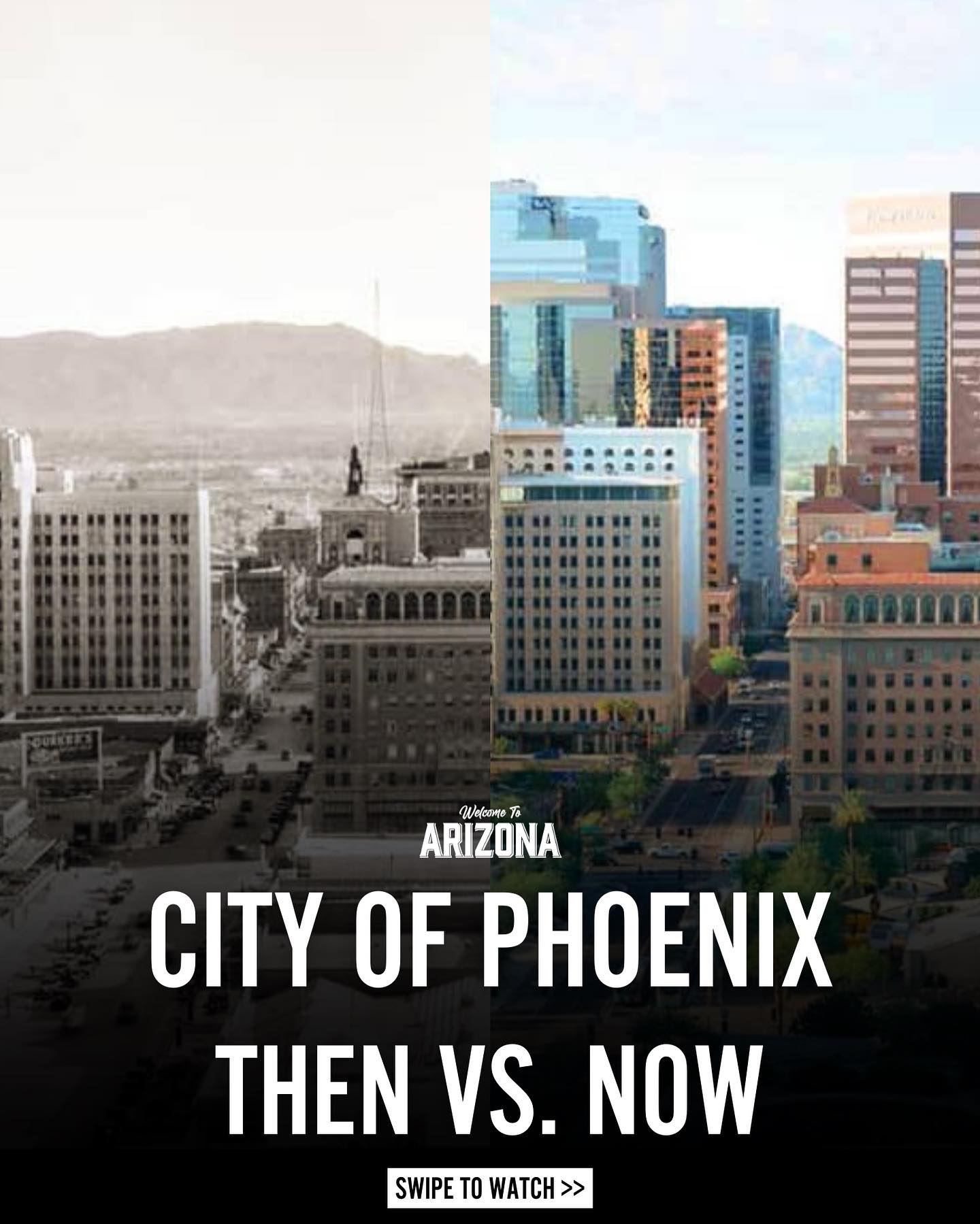 Swipe ⬅️ to see historic photos of the City of Phoenix that date
