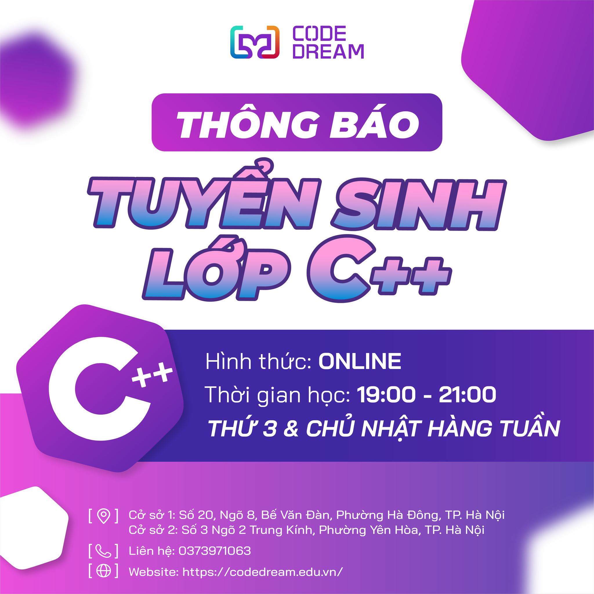 Code - 🚀 KHAI GIẢNG LỚP C++ CƠ BẢN ONLINE TẠI CODE DREAM 🚀 Bắt đầu hành ...