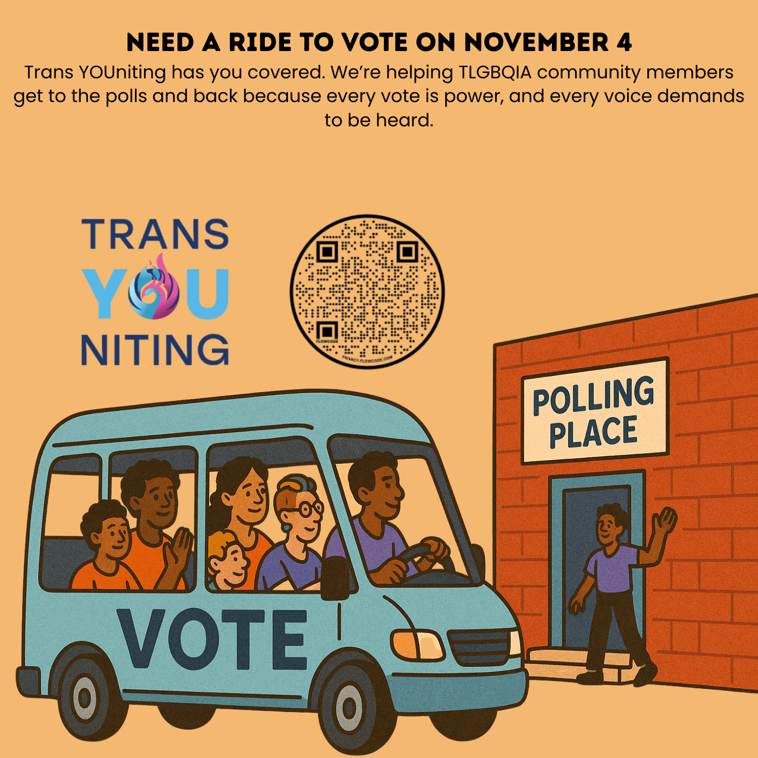 Trans YOUniting - Need a ride to vote on November 4, 2025?... | Facebook