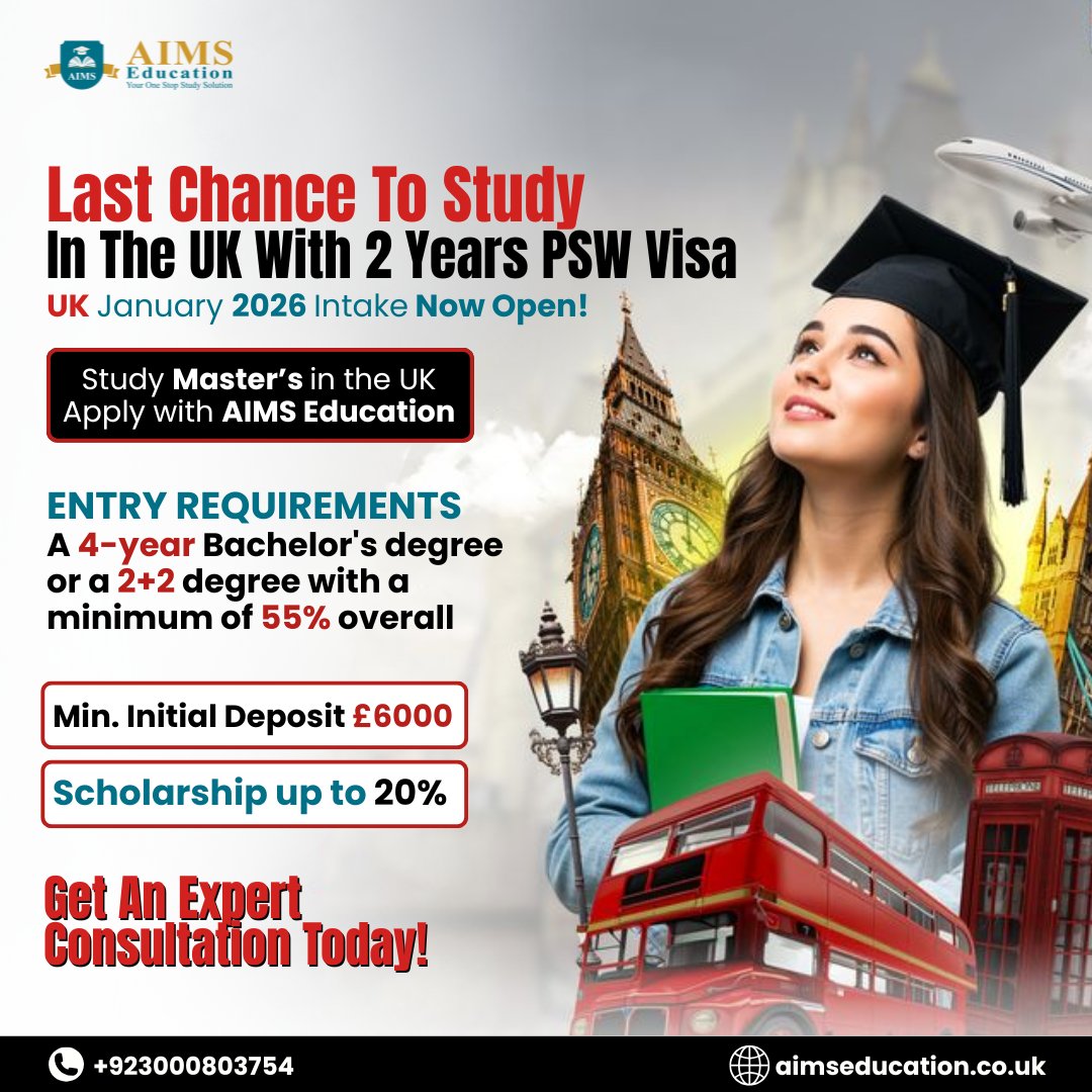 AIMS - Study in the UK - January 2026 Intake! Apply to 100+ Top-Ranked ...