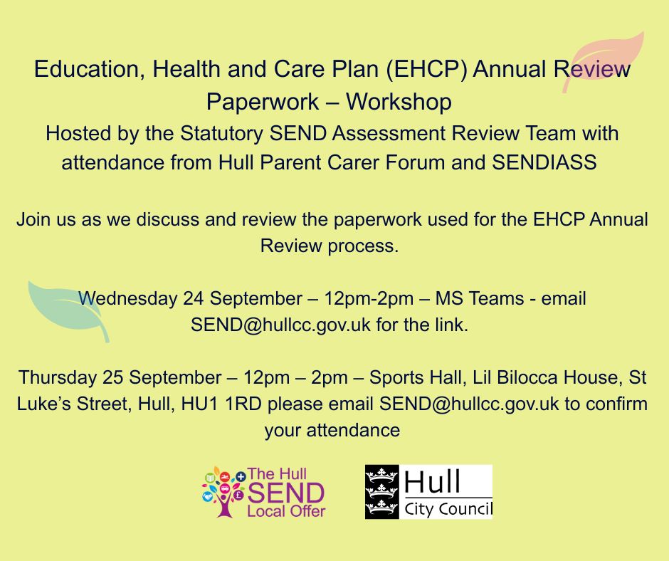 The Hull - EHCP Annual Review Paperwork Join the SEND Team, Hull Parent ...