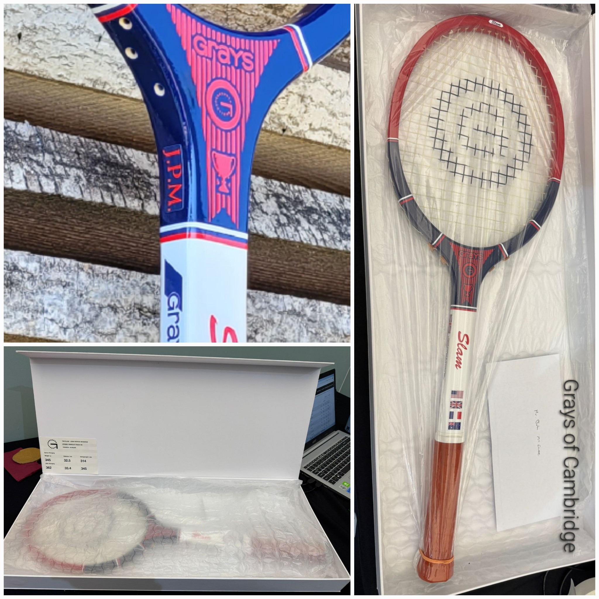 McEnroe signed Dunlop Biomimetic tennis racket