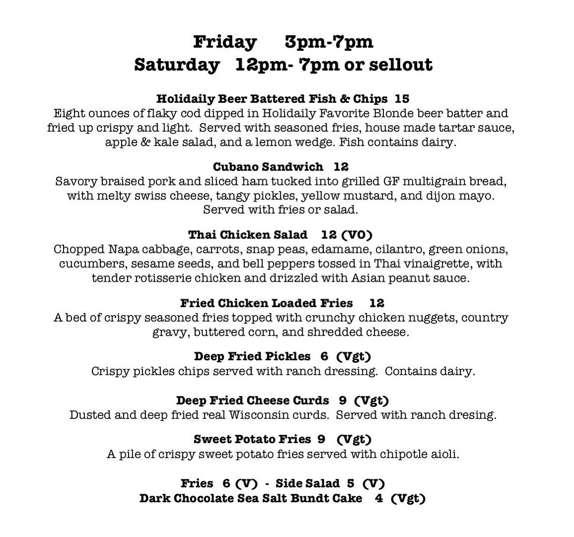 Dedicated - Another weekend, another fab menu! Please note that we are ...