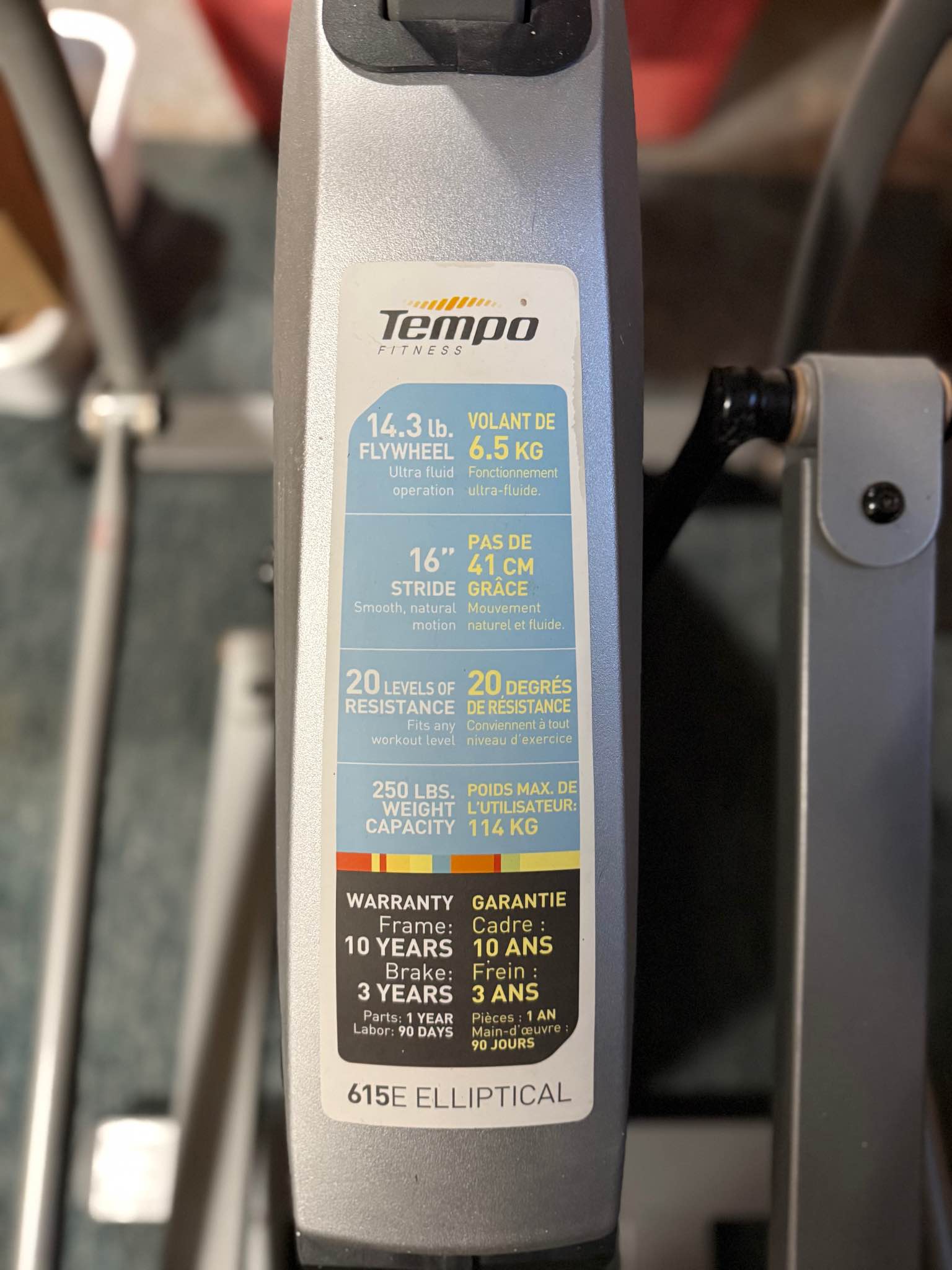 Tempo Fitness 615E Elliptical - Elliptical Trainers - North Sydney ...