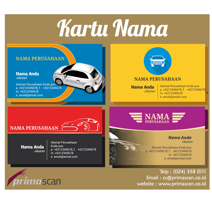 PT.Primascan - Pesan kartu nama satu sisi atau dua sisi? Desain ...