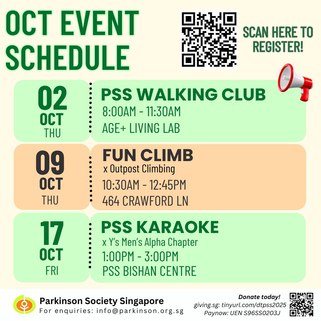 Mark your calendars for our... - Parkinson Society Singapore | Facebook