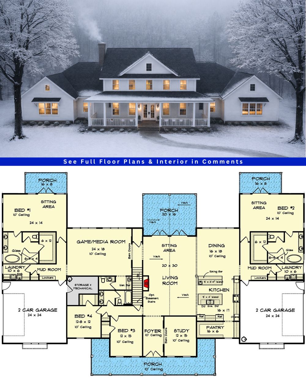 Your - Discover the charm of this 3-Bed New American House Plan with ...