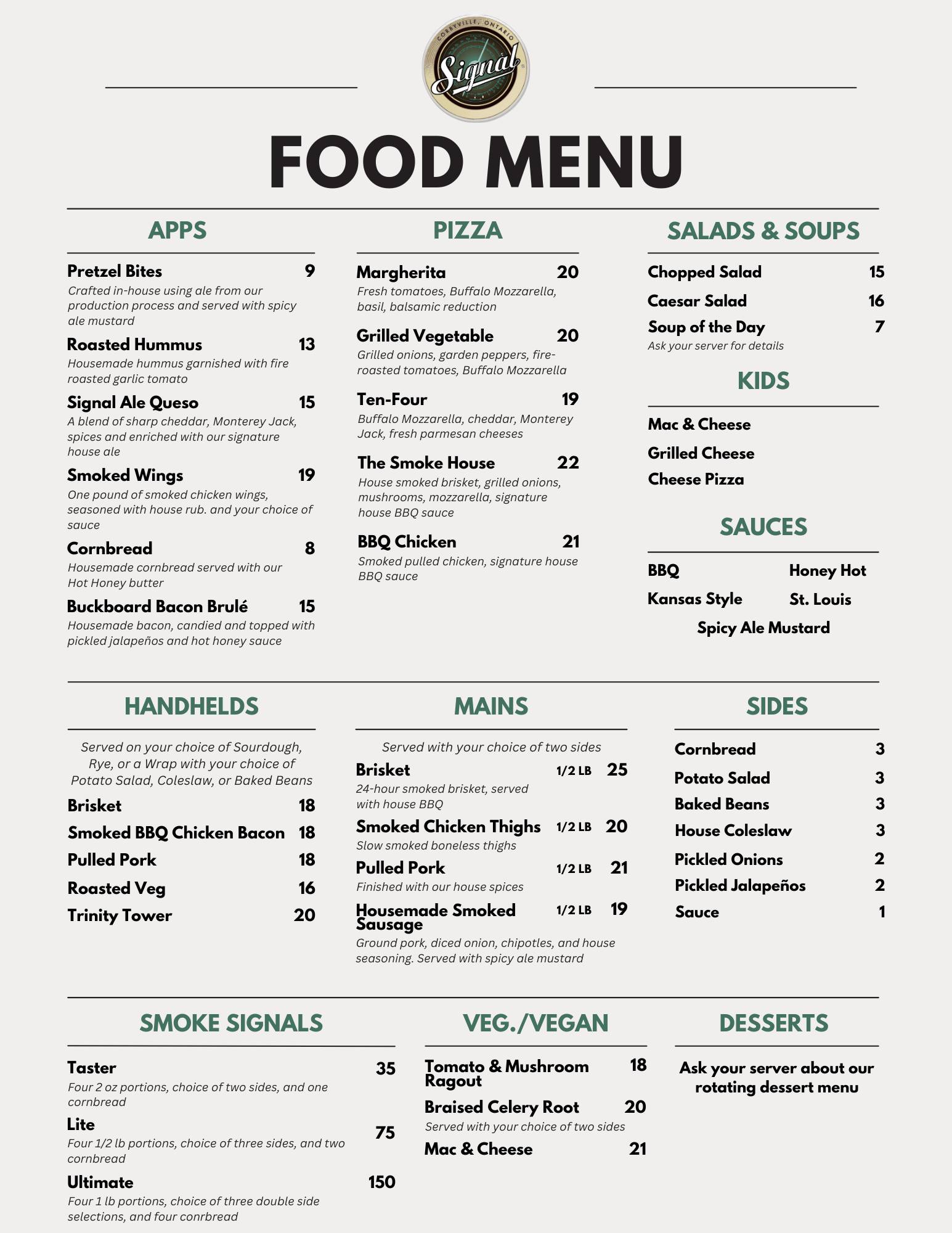 Signal Brewery - Have you checked out our food menu yet?...