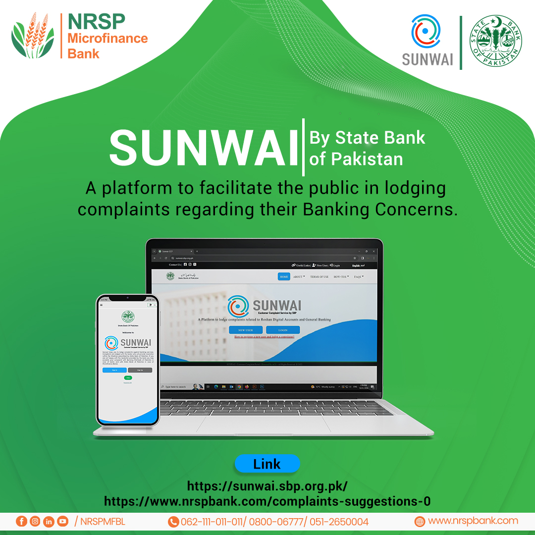 NRSP - State Bank of Pakistan launches the 'Sunwai' web portal and ...