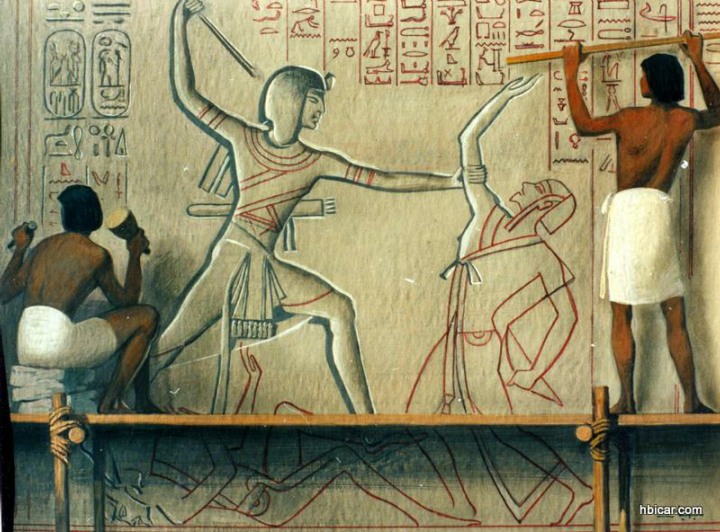Thoughts - Craftsmen at work... A painting by Egyptian artist Hussein ...
