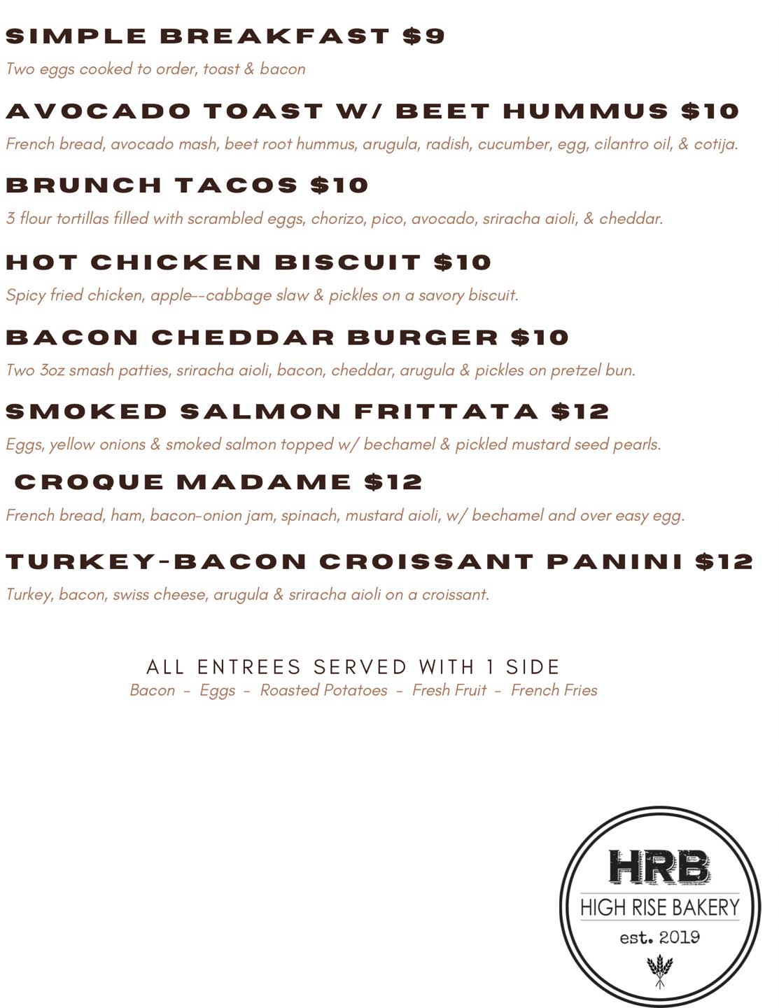 High Rise - >>>NEW MENU