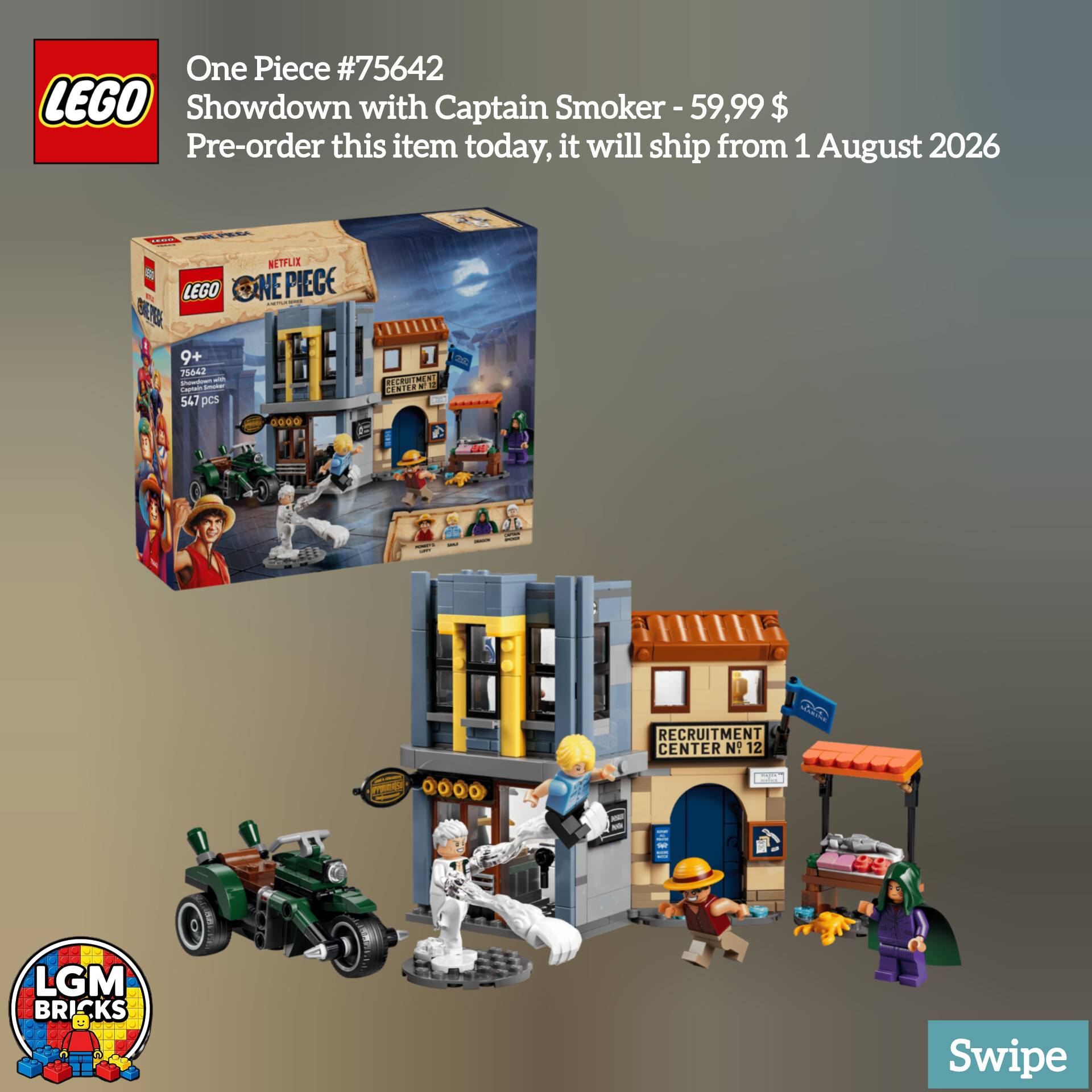 New Lego Set - One Piece #75642 Showdown with Captain Smoker - 59