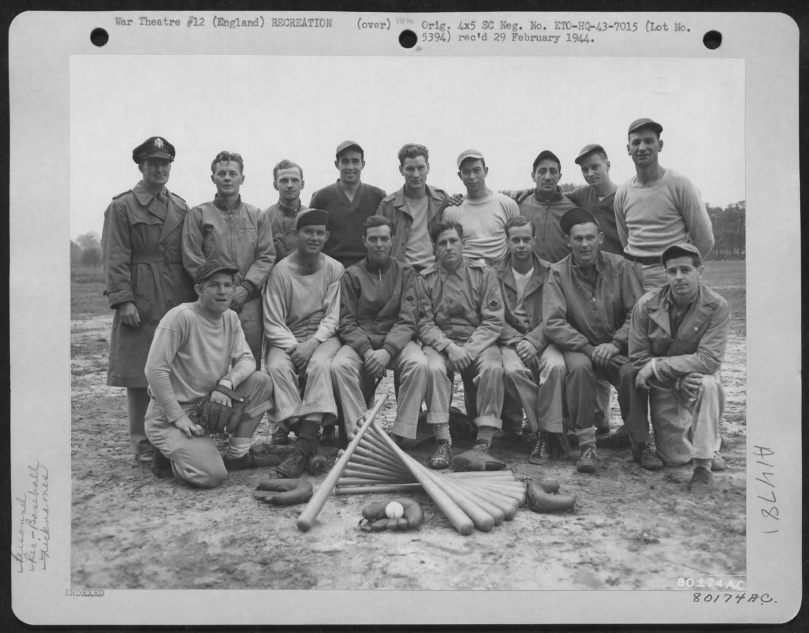 American - Caption on the back: The Fighter Command baseball team ...