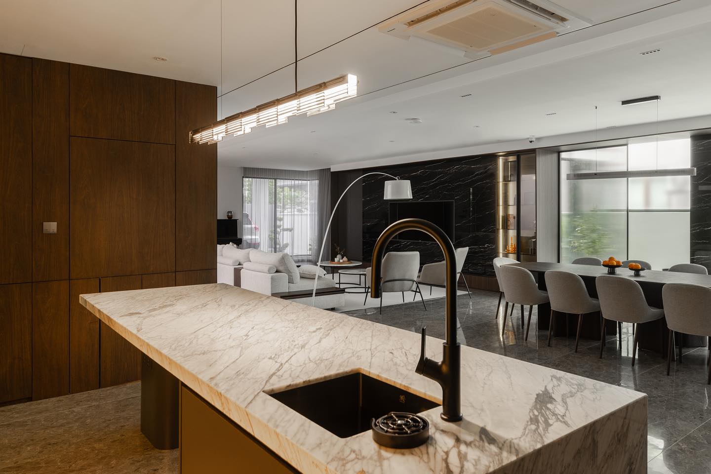 The powder room was designed to... - Framework Design Studio