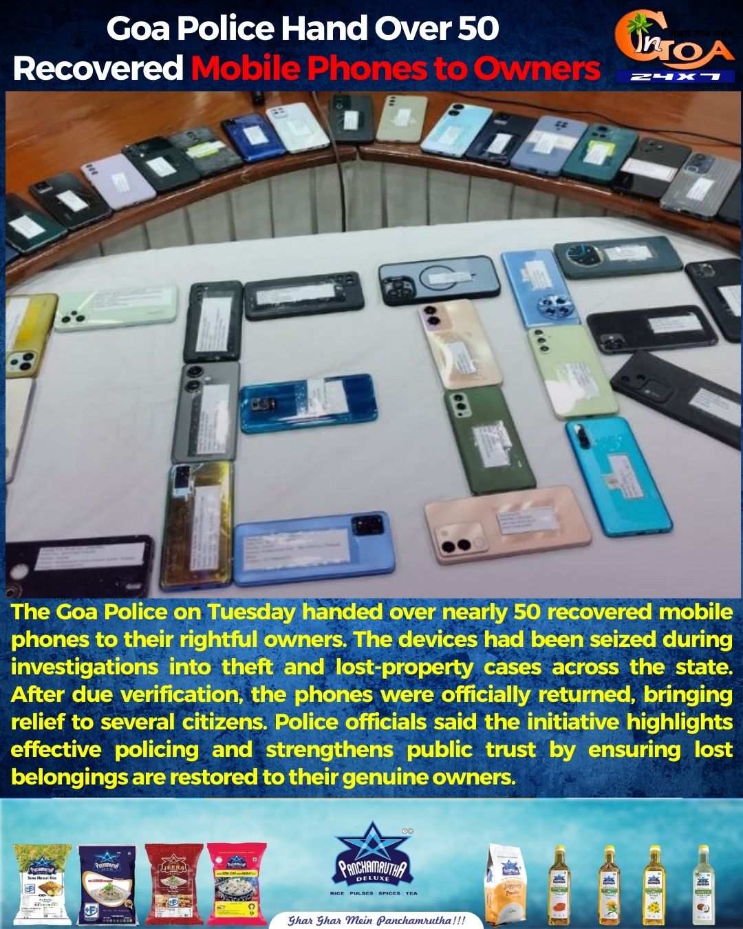 In Goa 24x7 - The Goa Police on Tuesday handed over nearly... | Facebook