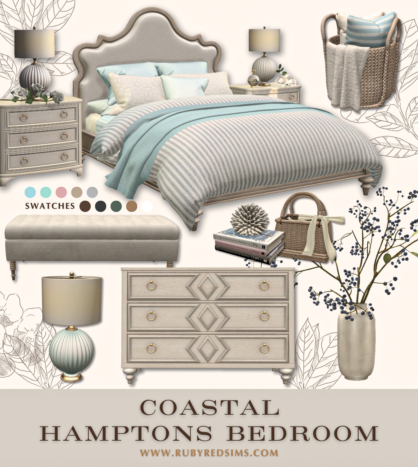 Ruby Red Sims - Coastal Hamptons Bedroom ⚓Now available on... | Facebook