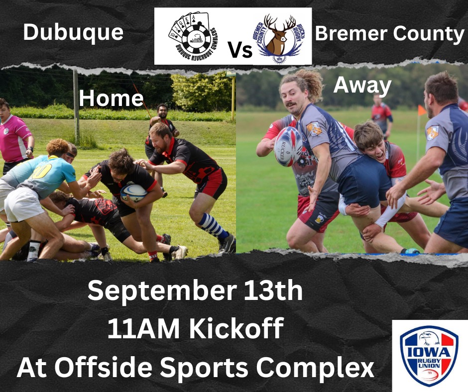 Dubuque Rugby - 📣 Game Day Reminder! Our final home game... | Facebook