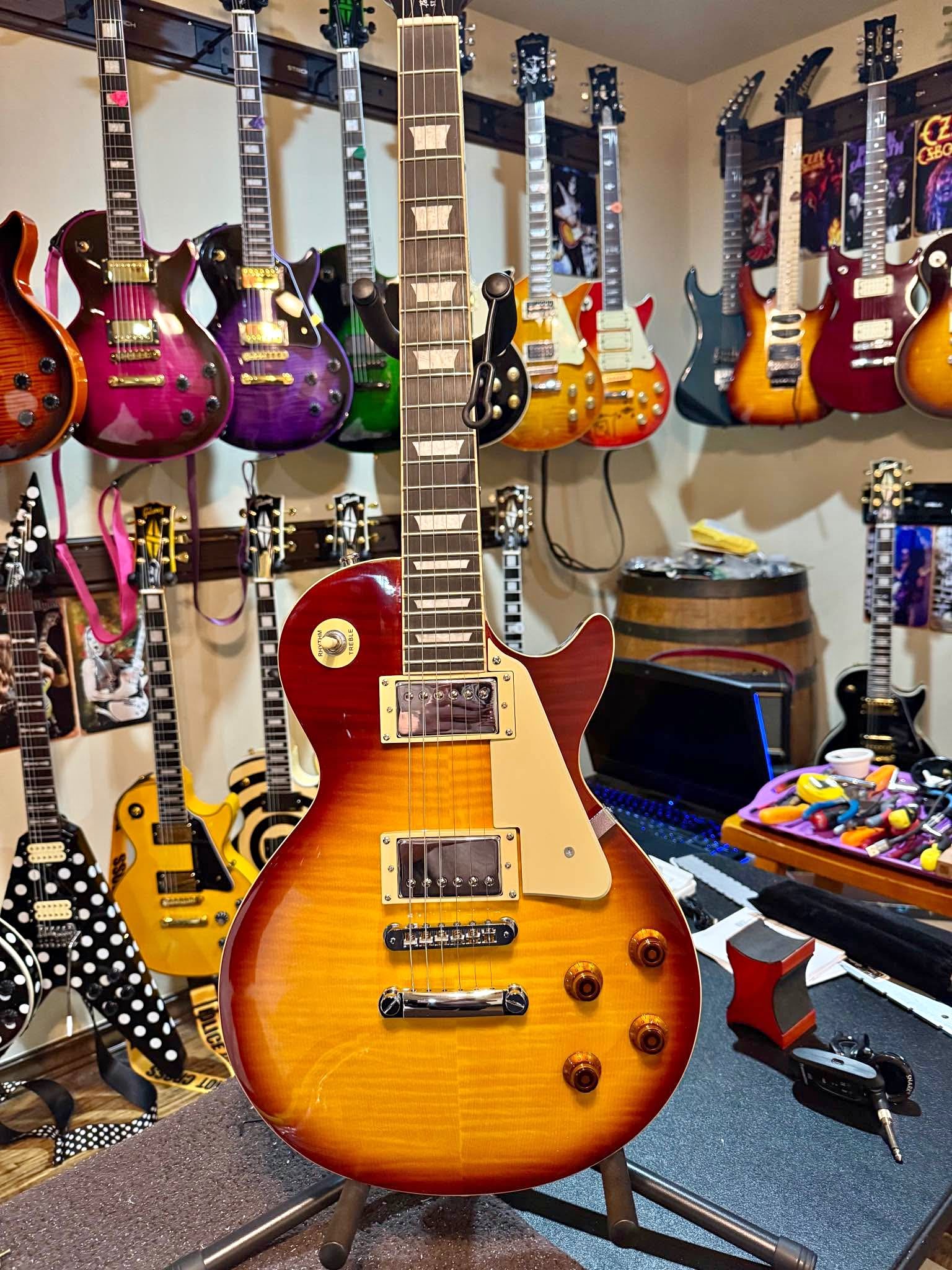 Chibson Standard LP Style Honeyburst Electric Guitar Small Pin Bridge ...