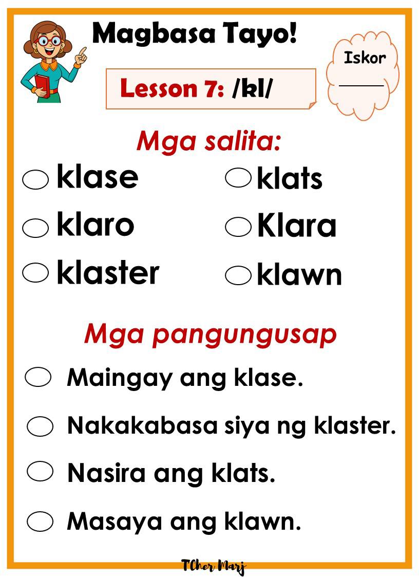 T'Cher Marj - Grade 1_Quarter 3_Week 8_Worksheets FREE to... | Facebook