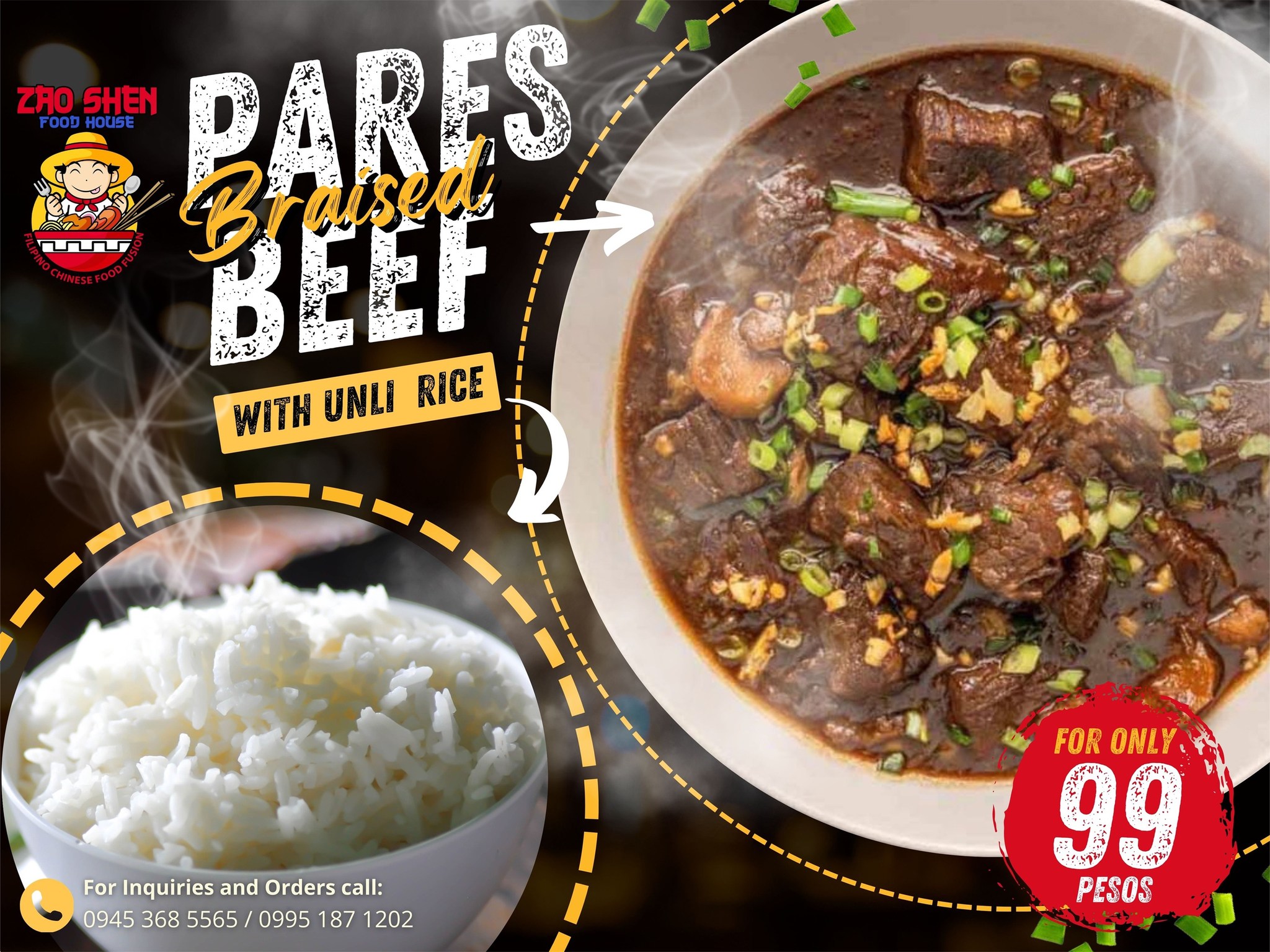 Zao - PARES chinese style tapos UNLI RICE pa super sulit sa halagang 99 ...