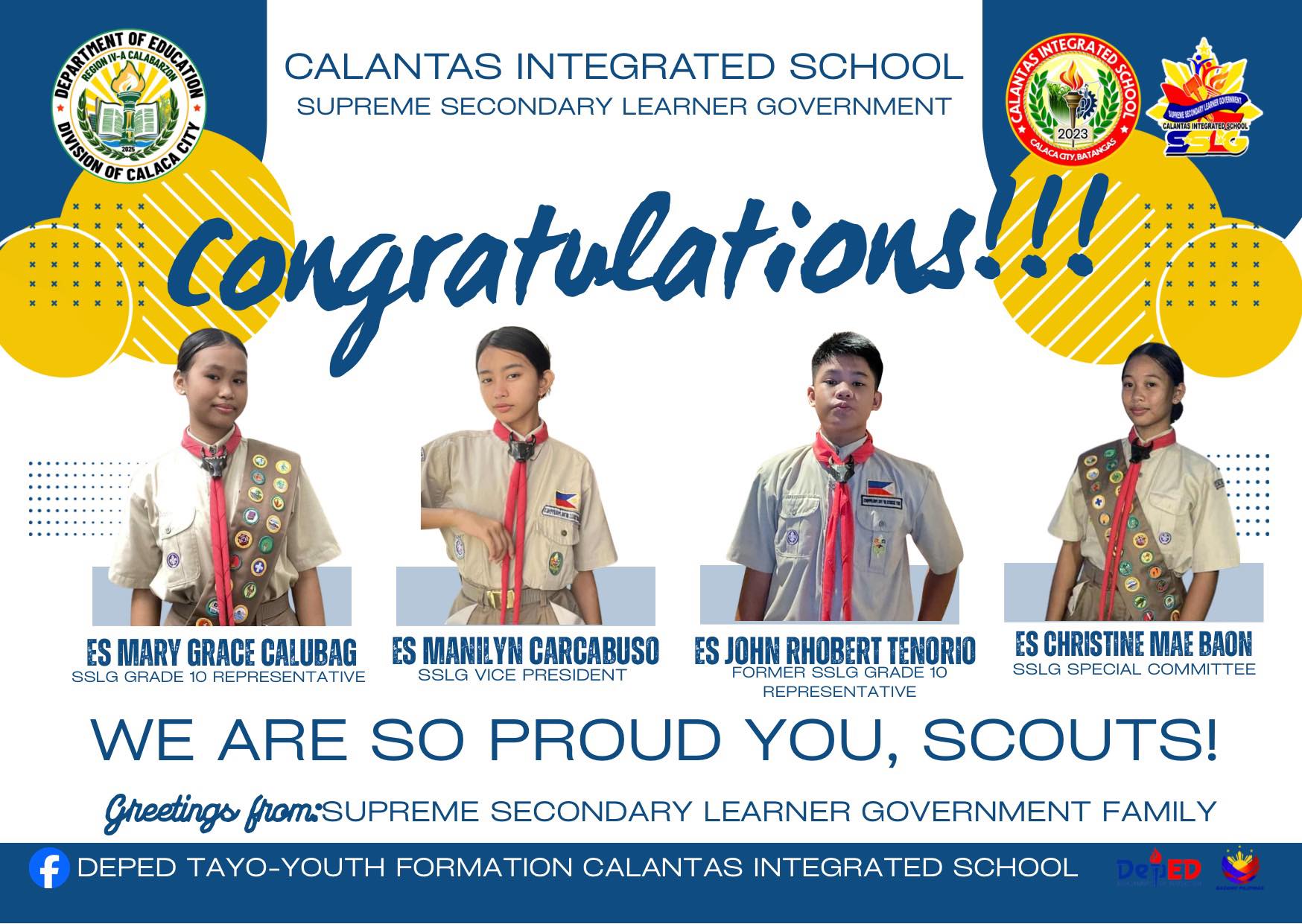 Calantas Integrated School Supreme Secondary Learner Government
