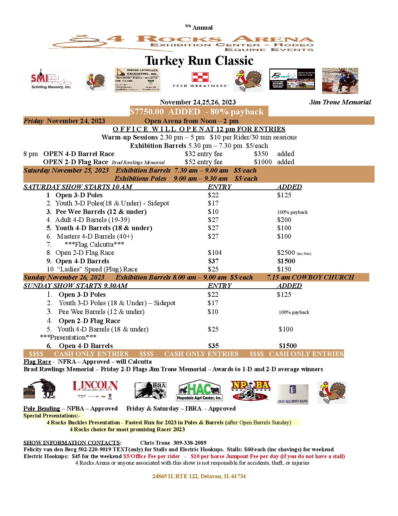 4 Rocks Arena - This is the updated Show Bill for the...
